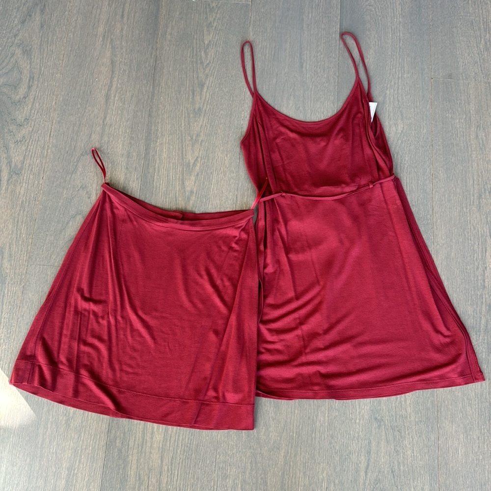 Midi Dress by Derishow. 2 Piece. Burgundy Skirt and Tunic top. Size Small(US4/6)
